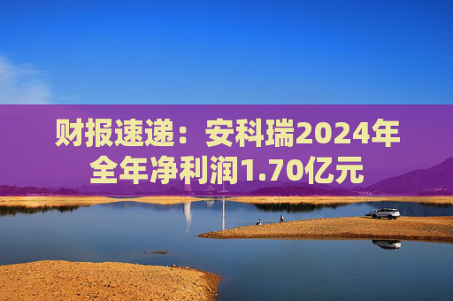 财报速递:安科瑞2024年全年净利润1.70亿元