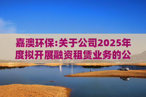 嘉澳环保:关于公司2025年度拟开展融资租赁业务的公告  第1张