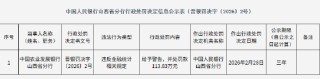 中国农业发展银行山西省分行被罚113.83万元：违反金融统计相关规定