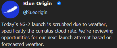 贝索斯旗下蓝色起源推迟执行首次NASA任务的火箭发射 第2张 贝索斯旗下蓝色起源推迟执行首次NASA任务的火箭发射 第2张